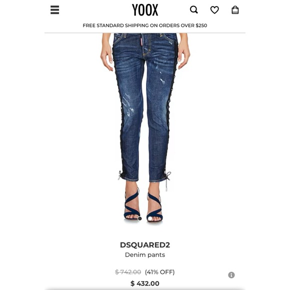 Dsquared2 Tie Detail Deana Denim Jeans- Size 40 (US 4) - Picture 7 of 15